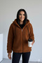Plush Hooded Bomber Coat 2503 Tarcin - 4