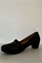 Genuine Leather Orthopedic Sole Black Heeled Shoes with Heel Spur Feature - 2