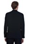Navy Blue Slim Fit Mono Collar Casual Suit - 6