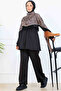 Leopard Patterned Scuba Double Suit N5357 Mink