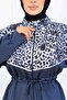 Leopard Patterned Scuba Double Suit N5357 Anthracite - 3