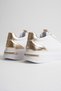 White Women's Sports Shoes with Gold Detail - 9