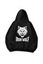 Iron Wolf Printed Black Oversize Unisex Hoodie Sweatshirt
