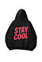 Stay Cool Printed Black Oversize Unisex Hoodie Sweatshirt