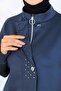 Bead Detailed Scuba Double Suit N5334 Anthracite - 4