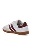 Women's Lace-Up Casual Shoes White Burgundy - 3