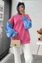 Shirt Sleeve Oversize Women's Sweat – Pink - 8