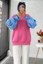 Shirt Sleeve Oversize Women's Sweat – Pink - 4