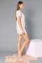 Buttoned Short Sleeve Shorts Set - Summer Heart Pattern Soft Milan Fabric - M, L, Xl, XXL - 5