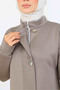 Bead Detailed Scuba Double Suit N5334 Mink - 3