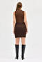 Women's Brown Cashmere Skirt - 6
