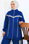 Stripe Detailed Scuba Double Suit N5347 Blue - 3