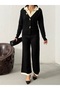 Women's Polo V-Neck Detailed Bottom-Top Knitwear Set - 4