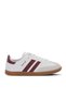Women's Lace-Up Casual Shoes White Burgundy - 2