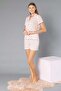 Buttoned Short Sleeve Shorts Set - Summer Heart Pattern Soft Milan Fabric - M, L, Xl, XXL - 2