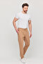 Men's Slim Fit Elastic Waist Drawstring Zipper Lycra Comfortable Jogger Mink Men's Trousers - 6