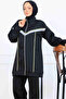 Stripe Detailed Scuba Double Suit N5347 Black - 2