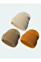 Unisex Folded Black, White, Gray 3-Piece Beret Set - 2