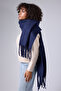 Soft Textured Puffy Fringed Shawl Scarf - Trend Thick Winter Mode 50Cmx210Cm - 8