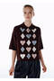Dark Brown Heart Intersia Pattern Knitwear Top - 3