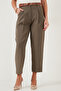 Regular Fit High Waist Straight Leg Belted Trousers Pants 68350938 - 5