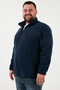 Regular Fit Stand Collar Zipper Closure Plus Size 2-Pack Fleece Cardigan Men's Cardigan 5906028Bs2 - 2