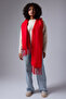 Soft Textured Puffy Fringed Shawl Scarf - Trend Thick Winter Mode 50Cmx210Cm - 4