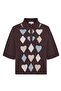 Dark Brown Heart Intersia Pattern Knitwear Top - 6