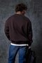 Men's Oversize Crew Neck Basic Sweatshirt Brown - 8