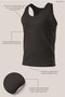 Ribbed Men's Bamboo Undershirt Black Color Boxed 3-Piece Pack - 2