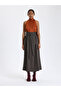 Brown Pocket Detailed Skirt