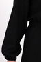 Women's Black Shirt Dress with Collar Detail and Elastic Waist and Sleeves Arm-26K001023 - 2
