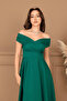 Boat Neck Midi Dress - Emerald Green - 5
