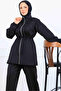 Bead Detailed Scuba Double Suit N5361 Black - 2