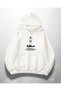 White Unisex Blue Boy Printed Oversize Hoodie Sweatshirt