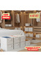 4-Piece Bow Patterned Closet Organizer Foldable Clothing Storage Box 45X25X20 cm