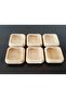 6 Pieces Bamboo Snack Serving Bowl Nut Presentation Plate - Square - 4