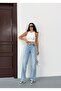 D91 Wide Leg Jean High Waist Ice Blue Pants - 4