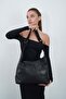 Women's Suede Strap Casual Shoulder Bag Black