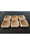 6 Pieces Bamboo Snack Serving Bowl Nut Presentation Plate - Square - 6