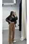 Brown High Waist Stretchy Flared Leather Pants