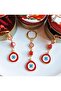 Luxury New Year's Gift 3-Piece Large Evil Eye Beads Red Keychain in Metal Box - 2