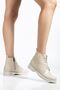 165-225 Beige Yanki Lace-Up Zippered Daily Women's Boots - 3