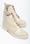 165-225 Beige Yanki Lace-Up Zippered Daily Women's Boots - 5