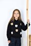 Girl's Jean Cargo Pocket Denim Pants Sweatshirt Set - 2