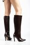 Syt-2004 Brown Wrinkled Patent Leather Daily Boots - 2