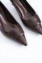 Zelia Women's Stiletto Short Heeled Shoes Brown Crocodile - 5
