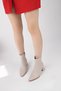 Women's Heel-Style Pointed-Toe Beige Classic Boots