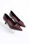 Zelia Women's Stiletto Short Heeled Shoes Burgundy Crocodile - 3