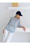 Relaxed Knit Half-Sleeve Sweater – Light Blue - 7